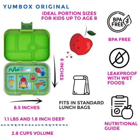 Yumbox Original Bento Lunchbox - GO GREEN