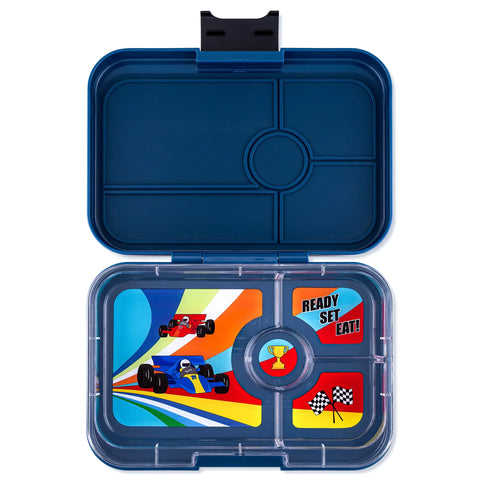 Yumbox Tapas Large Bento Lunchbox-MONTI CARLO BLUE RACE TRAY 4 COMPARTMENT