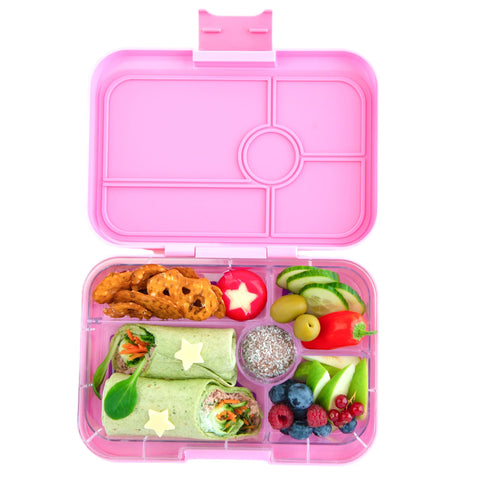 Yumbox Tapas Large Bento Lunchbox-CAPRI PINK BON APPETIT TRAY 5 COMPARTMENT
