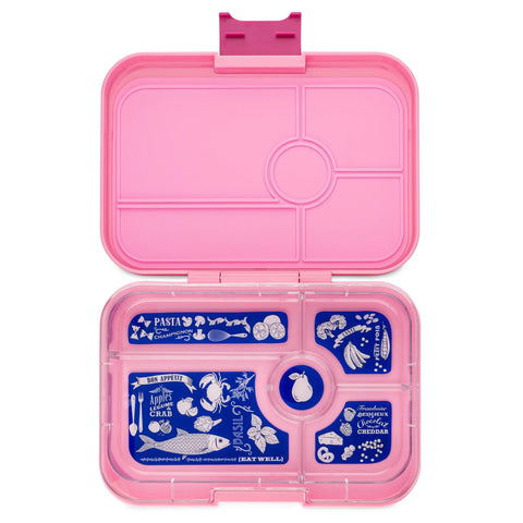 Yumbox Tapas Large Bento Lunchbox-CAPRI PINK BON APPETIT TRAY 5 COMPARTMENT