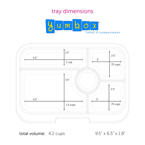 Yumbox Tapas Large Bento Lunchbox-CAPRI PINK BON APPETIT TRAY 5 COMPARTMENT