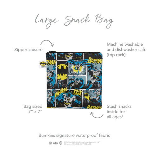 Bumkins Reusable LARGE Snack/Sandwich Bag - Batman