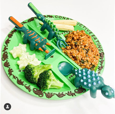 Constructive Eating Dinosaur Plate