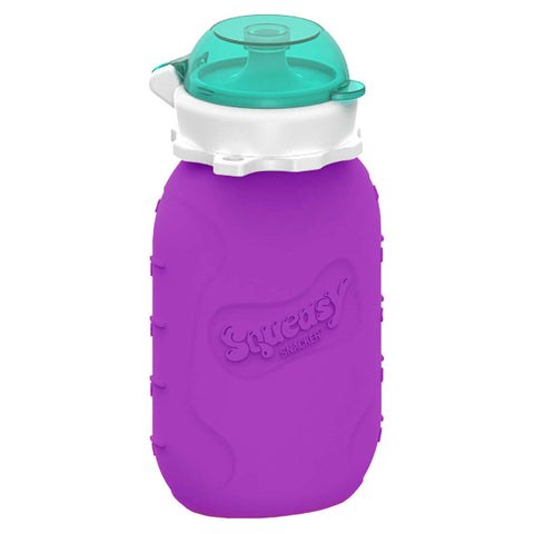 Squeasy Snacker Medium 180ml-Reusable Silicone Yogurt and Drink Pouch PURPLE - The Lunchbox Collection