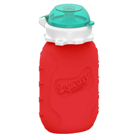 Squeasy Snacker Medium 180ml-Reusable Silicone Yogurt and Drink Pouch RED - The Lunchbox Collection