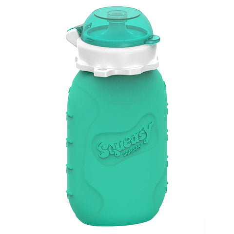 Squeasy Snacker Medium 180ml-Reusable Silicone Yogurt and Drink Pouch AQUA - The Lunchbox Collection