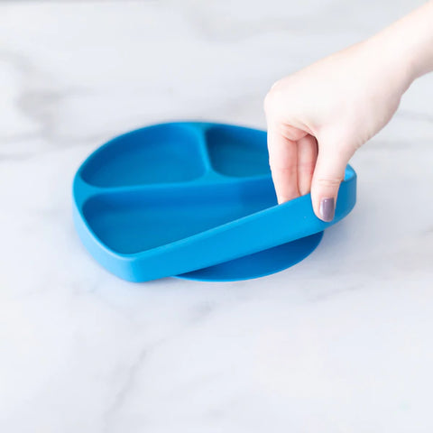 Bumkins Silicone Grip Dish 3 Sections- DARK BLUE