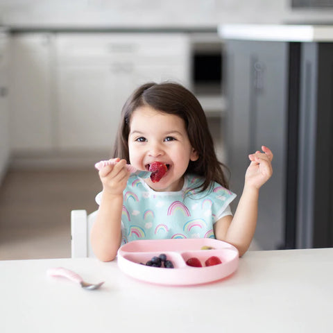 Bumkins Silicone Grip Dish 3 Sections- PINK