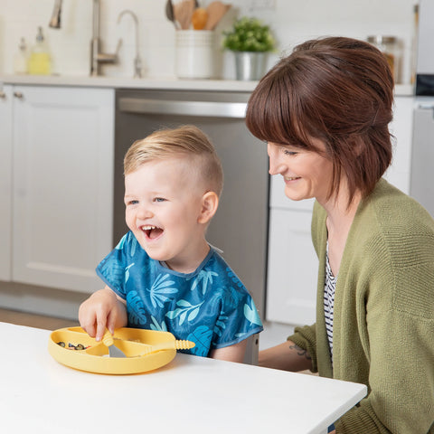 Bumkins Silicone Grip Dish 3 Sections- PINEAPPLE