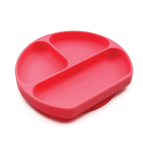 Bumkins Silicone Grip Dish 3 Sections- RED