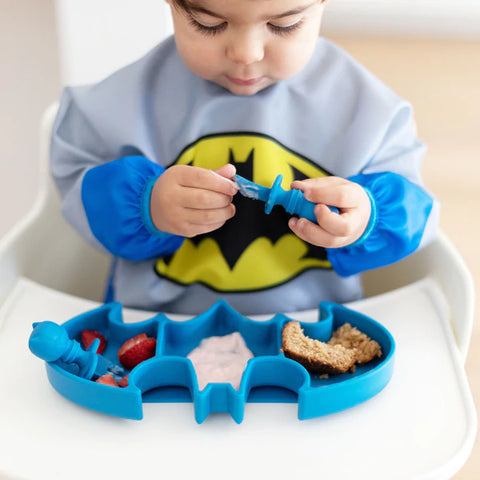 Bumkins Silicone Grip Dish 3 Sections- BATMAN BLUE