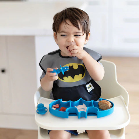 Bumkins Silicone Grip Dish 3 Sections- BATMAN BLUE