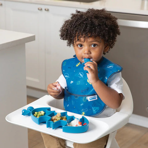 Bumkins Silicone Grip Dish 3 Sections- BATMAN BLUE