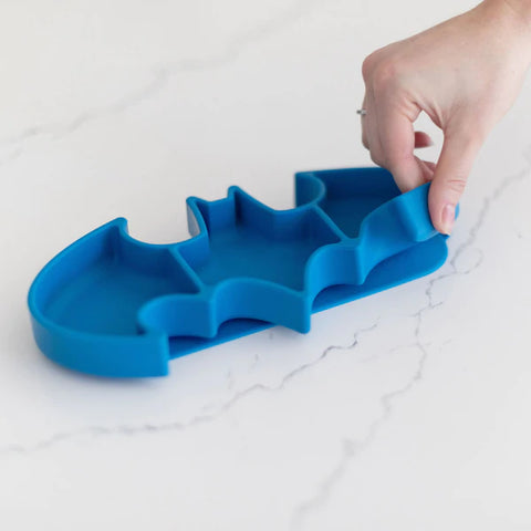 Bumkins Silicone Grip Dish 3 Sections- BATMAN BLUE