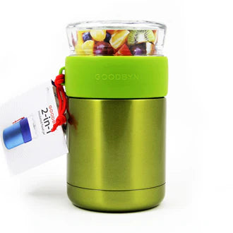 Goodbyn 2 in 1 Insulated Food Jar Thermos plus Snack Compartment - Green