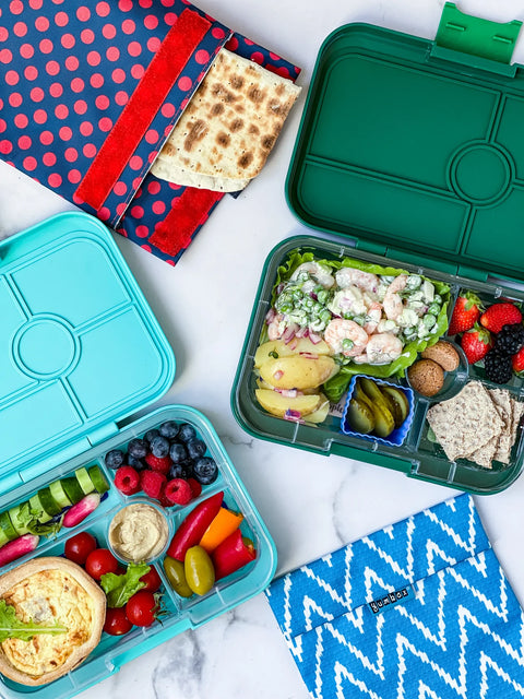 Yumbox Tapas Large Bento Lunchbox-GREENWICH GREEN NEW YORK FOUR COMPARTMENT TRAY