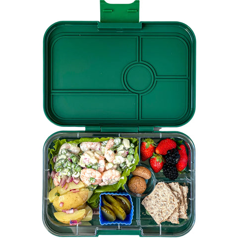 Yumbox Tapas Large Bento Lunchbox-GREENWICH GREEN NEW YORK FOUR COMPARTMENT TRAY