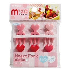 Heart Fork Food Picks - Set of 12