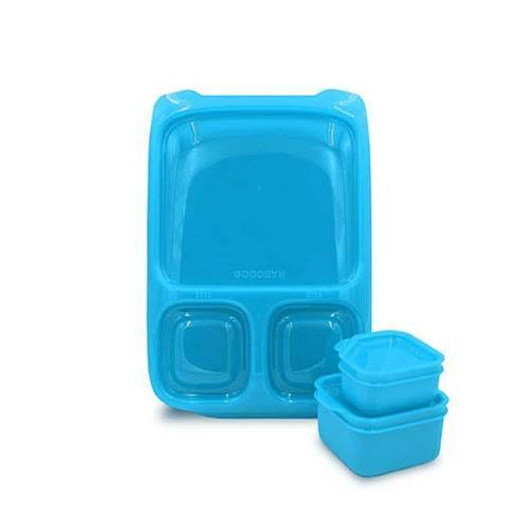 Goodbyn Hero Lunchbox Neon Blue plus Two Leakproof Containers