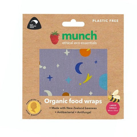 Munch Organic Beeswax Food Wraps LARGE Planet