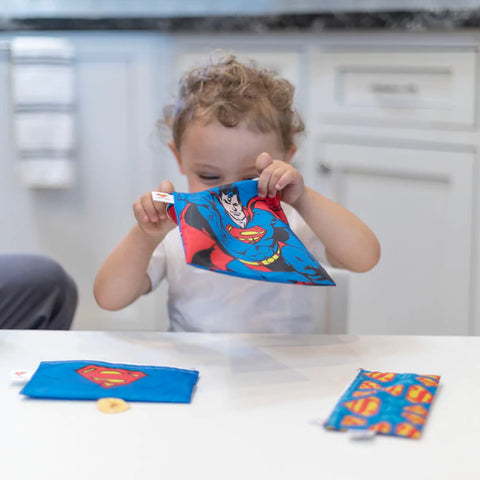 Bumkins Reusable Combo Sandwich/Snack Bag - 3 Pack Superman