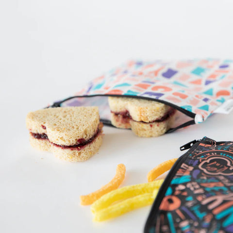 Bumkins Reusable LARGE Snack/Sandwich Bag - Twin Pack Channel and Elements of Kindness