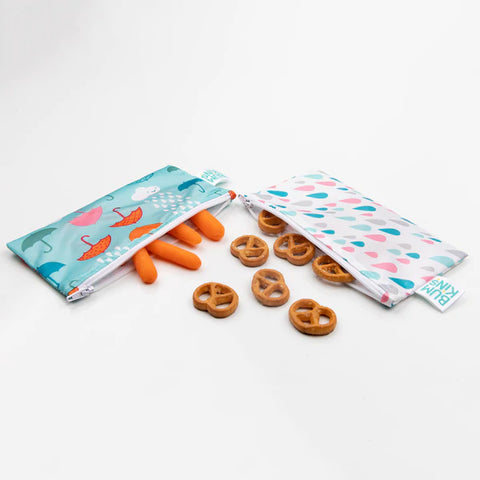 Bumkins Reusable Snack Bag - Twin Pack Clouds/Raindrops