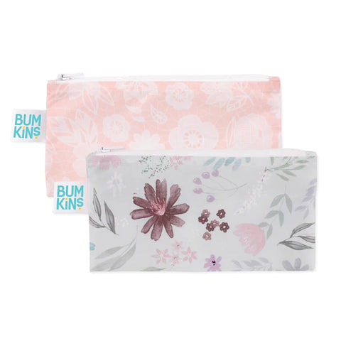 Bumkins Reusable Snack Bag - Twin Pack Floral/Lace
