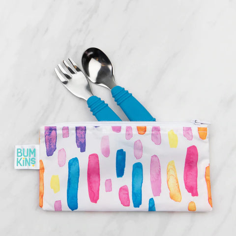 Bumkins Reusable Snack Bag - Twin Pack Watercolour and Brushstrokes