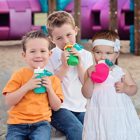 Squeasy Snacker Medium 180ml-Reusable Silicone Yogurt and Drink Pouch RED - The Lunchbox Collection