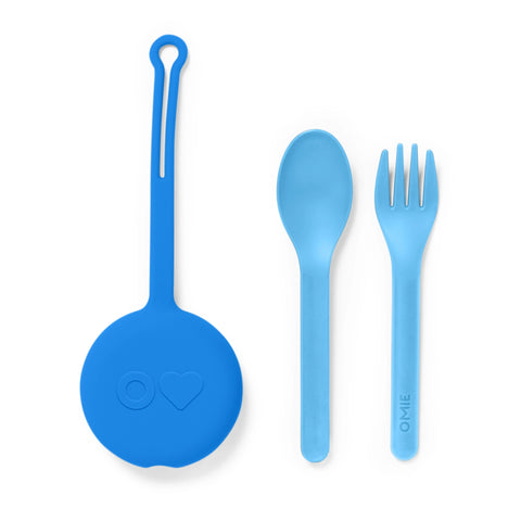 OmieBox Cutlery Pod Set -  CAPRI BLUE - The Lunchbox Collection