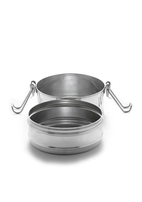 Meals In Steel Stainless Steel Double Layer Lunchbox - Tiffin (Round)