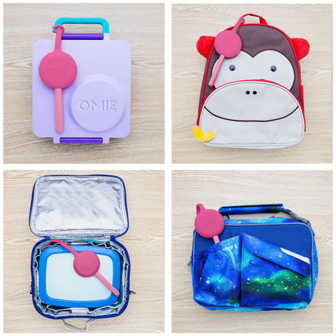 OmieBox Cutlery Pod Set -  BUBBLE PINK - The Lunchbox Collection