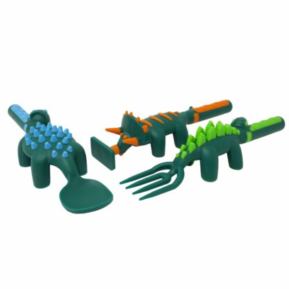 Constructive Eating - Dinosaur Plate, Utensils and Placemat Bundle