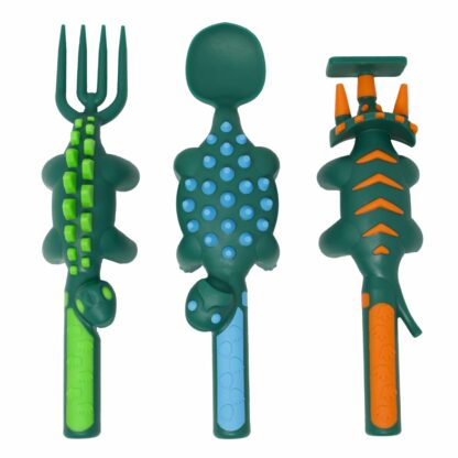 Constructive Eating - Dinosaur Plate, Utensils and Placemat Bundle
