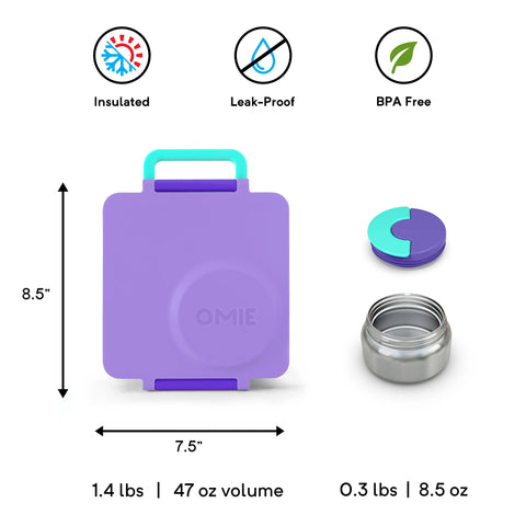OmieBox Thermal Lunchbox - PURPLE PLUM V2 - The Lunchbox Collection
