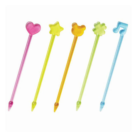 Rainbow Food Picks - Set of 50 Medium length