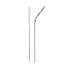 Bent Straw Pack with Vegan Cleaning Brush 6mm - Stainless Steel